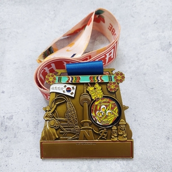 Huy chương đúc Run Around The World Korea -