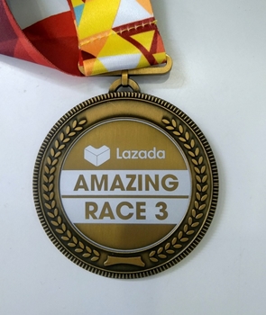 Huy chương bông lúa khắc laze Lazada -