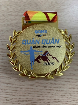 HUY CHƯƠNG CÀNH CỌ ĐIỆN MÁY XANH IN UV -