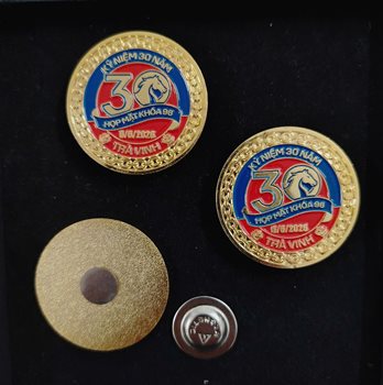 HUY HIỆU ĐÚC MẠ VÀNG ĐI MÀU MEN -