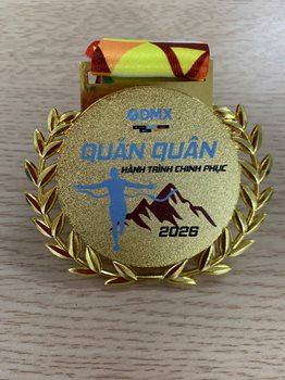 HUY CHƯƠNG CÀNH CỌ ĐIỆN MÁY XANH IN UV -
